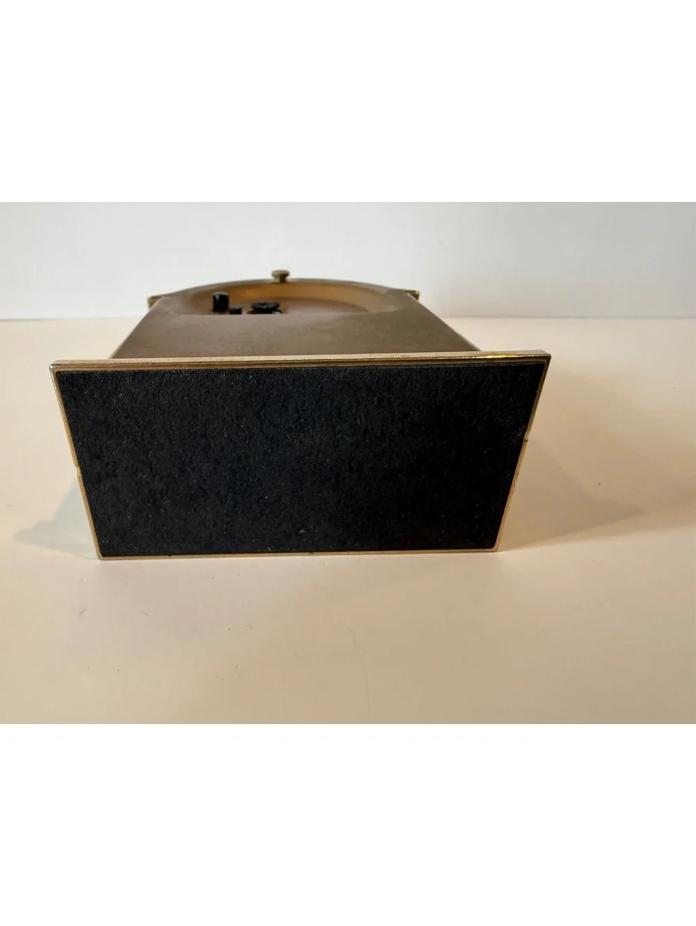 Vintage Mini Linden Quartz Floral Desk Alarm Clock Taiwan Gold Tone Untested